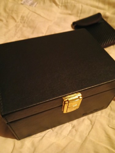Black leather faraday box - "leather",